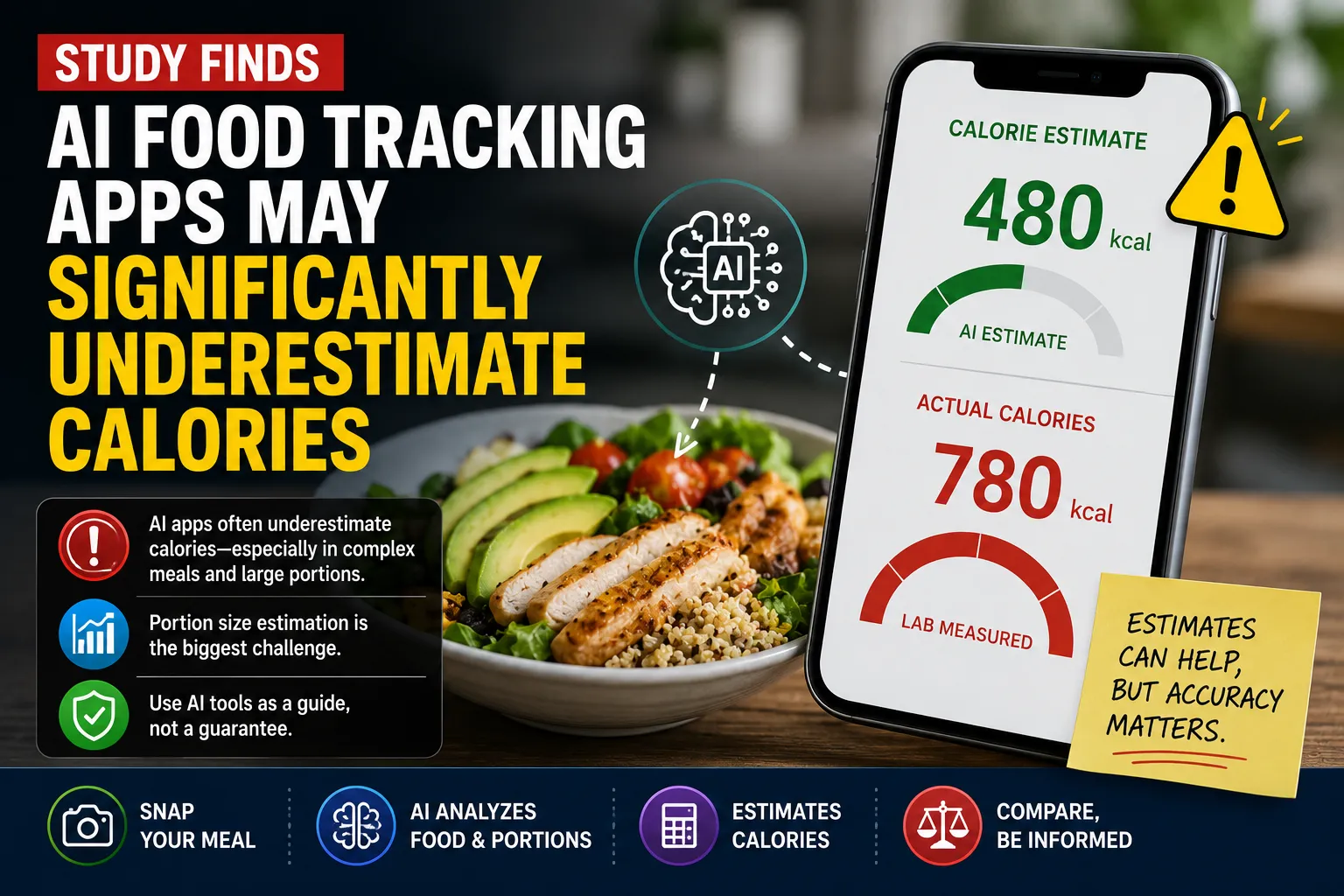 AI Food Tracking Apps May Underestimate Calories, Study Finds